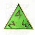 TDSO Metal Script Gold & Light Green D4 Dice