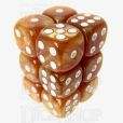 TDSO Pearl Golden & White 12 x D6 Dice Set