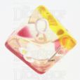TDSO Layer Transparent Red White & Yellow D10 Dice