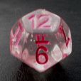 TDSO Confetti Clear & Pink D12 Dice