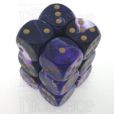 D&G Marble Purple & White 12 x D6 Dice Set