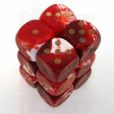 D&G Marble Red & White 12 x D6 Dice Set