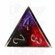 TDSO Metal Fire Forged Multi Colour Silver Black Purple & Red D4 Dice