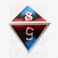TDSO Metal Fire Forged Multi Colour Silver Black Blue & Red D8 Dice