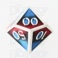 TDSO Metal Fire Forged Multi Colour Silver Black Blue & Red Percentile Dice