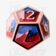 TDSO Metal Fire Forged Multi Copper Blue Red & White D12 Dice