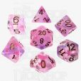 TDSO Pearl Swirl Pink & Purple with Gold 7 Dice Polyset