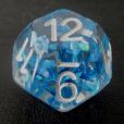 TDSO Confetti Butterfly Blue & White D12 Dice