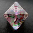 TDSO Confetti Alphabet Clear & Pink D8 Dice