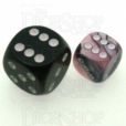 Chessex Gemini Black & Pink 12mm D6 Spot Dice