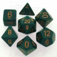 Chessex Opaque Dusty Green & Copper 7 Dice Polyset