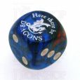 Chessex Gemini Blue & Red with White Here There Be Dragons D6 Spot Dice