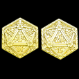 TDSO Metal Crit & Miss Bright Gold D2 Dice Coin