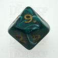 D&G Marble Green & White D10 Dice
