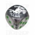 Chessex Gemini Black & Grey Here There Be Dragons D6 Spot Dice