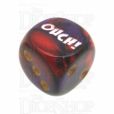 Chessex Gemini Purple & Red OUCH! Logo D6 Spot Dice