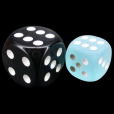 Chessex Frosted Teal & White 12mm D6 Spot Dice
