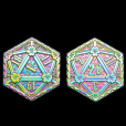 TDSO Metal Crit & Miss Rainbow D2 Dice Coin