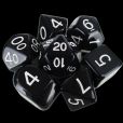 Role 4 Initiative Opaque Black & White 7 Dice Polyset