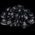 Role 4 Initiative Opaque Black & White 15 Dice Polyset