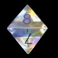 TDSO Zircon Glass Rainbow Engraved Black Numbers Precious Gem D8 Dice