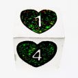 TDSO Metal Silver Heart & Iridescent Mica D6 Dice