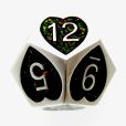 TDSO Metal Silver Heart & Iridescent Mica D12 Dice