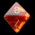 TDSO Zircon Glass Yellow Topaz with Engraved Numbers Precious Gem D8 Dice