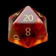 TDSO Zircon Glass Orange Topaz with Engraved Numbers Precious Gem D20 Dice