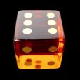 TDSO Zircon Glass Yellow Topaz with Engraved Numbers Precious Gem D6 Spot Dice