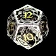 TDSO Metal Hollow Dragon Silver & Gold D12 Dice