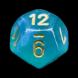 Chessex Borealis Teal & Gold Luminary D12 Dice