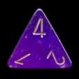 Chessex Borealis Royal Purple & Gold Luminary D4 Dice