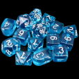 Role 4 Initiative Translucent Peacock Blue 15 Dice Polyset with Arch D4s
