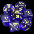 Role 4 Initiative Translucent Dark Blue & Yellow 7 Dice Polyset with Arch D4