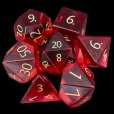 TDSO Zircon Glass Ruby with Engraved Numbers 16mm Precious Gem 7 Dice Polyset