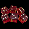TDSO Zircon Glass Ruby with Engraved Numbers 16mm Precious Gem  6 x D6 Dice Set