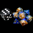 TDSO Duel Blue & Gold MINI 10mm 7 Dice Polyset