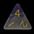 TDSO Duel Purple & Steel with Gold D4 Dice