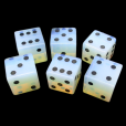 TDSO Opalite with Engraved Spots 16mm Precious Gem 6 x D6 Dice Set