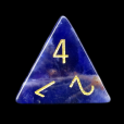 TDSO Sodalite Dark with Engraved Numbers 16mm Precious Gem D4 Dice