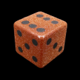 TDSO Goldstone Gold with Engraved Spots 16mm Precious Gem D6 Dice