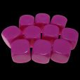 TDSO Opaque Blank Hot Pink 16mm 10 x D6 Dice Set