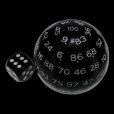 TDSO Cannonball Opaque Black &amp; White HUGE 55mm D100 Dice