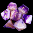 TDSO Agate Purple Banded with Engraved Numbers Precious Gem 7 Dice Polyset