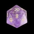 TDSO Amethyst with Engraved Numbers 16mm Precious Gem D20 Dice