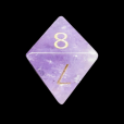 TDSO Amethyst with Engraved Numbers 16mm Precious Gem D8 Dice
