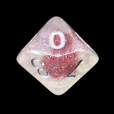 TDSO Encapsulated Glitter Flower Red D10 Dice