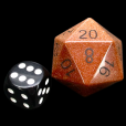 TDSO Goldstone Gold with Engraved Black Numbers JUMBO 30mm Precious Gem D20 Dice