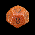 TDSO Goldstone Gold with Engraved Numbers 16mm Precious Gem D12 Dice